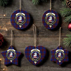 Home Modern Tartan Crest Christmas Ceramic Ornament