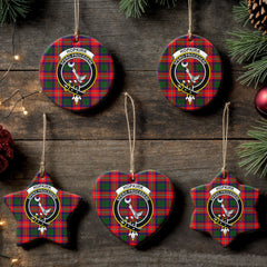 Hopkirk Tartan Crest Christmas Ceramic Ornament