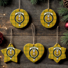 Houston Tartan Crest Christmas Ceramic Ornament