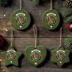 MacKinnon Hunting Modern Tartan Crest Christmas Ceramic Ornament