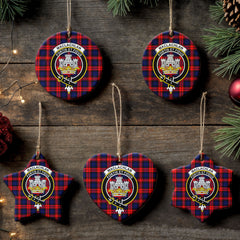 MacLachlan Modern Tartan Crest Christmas Ceramic Ornament