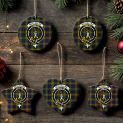 McClellan Modern Tartan Crest Christmas Ceramic Ornament