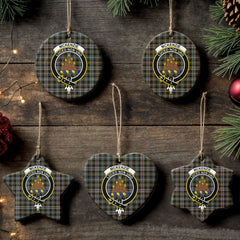 McKenzie Weathered Tartan Crest Christmas Ceramic Ornament