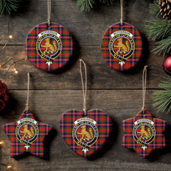 McPherson Modern Tartan Crest Christmas Ceramic Ornament