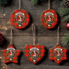 McQuarrie Tartan Crest Christmas Ceramic Ornament