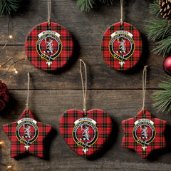 McQueen Modern Tartan Crest Christmas Ceramic Ornament
