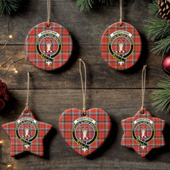 Robertson Weathered Tartan Crest Christmas Ceramic Ornament