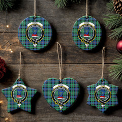 Rose Hunting Ancient Tartan Crest Christmas Ceramic Ornament