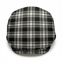 Menzies Black - White Modern Tartan Flat Caps