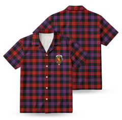 Broun Modern Tartan Crest Hawaiian Shirt