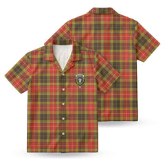Buchanan Old Set Weathered Tartan Crest Hawaiian Shirt