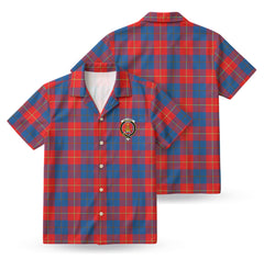 Galloway Red Tartan Crest Hawaiian Shirt