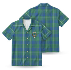 Hamilton Hunting Ancient Tartan Crest Hawaiian Shirt