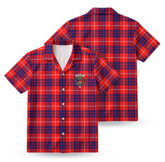 Hamilton Modern Tartan Crest Hawaiian Shirt