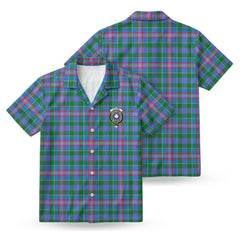 Pitcairn Hunting Tartan Crest Hawaiian Shirt
