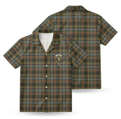 Stewart Hunting Weathered Tartan Crest Hawaiian Shirt