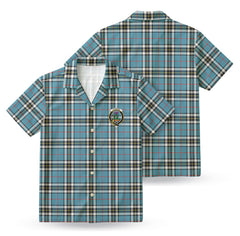Thomson Blue Tartan Crest Hawaiian Shirt