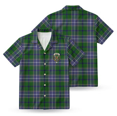 Wishart Hunting Tartan Crest Hawaiian Shirt