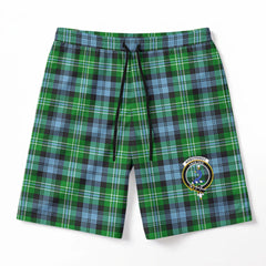 Arbuthnot Ancient Tartan Crest Men's Beach Shorts
