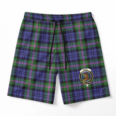 Baird Modern Tartan Crest Men's Beach Shorts