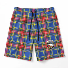 Beaton Modern Tartan Crest Men's Beach Shorts