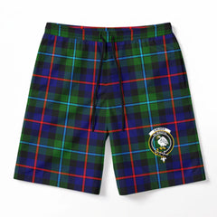 Calder (Calder-Campbell) Tartan Crest Men's Beach Shorts