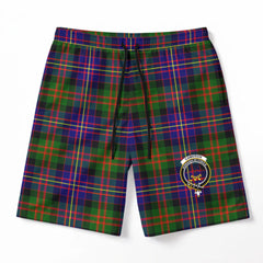 Cameron of Erracht Modern Tartan Crest Men's Beach Shorts