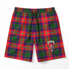 Charteris (Earl of Wemyss) Tartan Crest Men's Beach Shorts