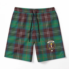 Chisholm Hunting Ancient Tartan Crest Men's Beach Shorts