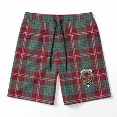 Crawford Modern Tartan Crest Men's Beach Shorts