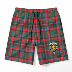 Cumming Hunting Modern Tartan Crest Men's Beach Shorts