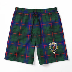 Davidson Modern Tartan Crest Men's Beach Shorts