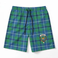 Douglas Ancient Tartan Crest Men's Beach Shorts