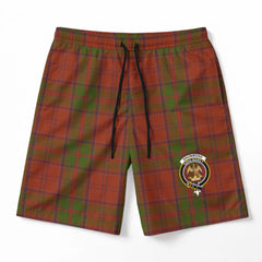 Drummond Clan Tartan Crest Men's Beach Shorts