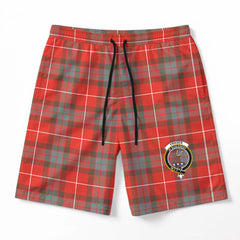 Fraser (of Lovat) Weathered Tartan Crest Men's Beach Shorts
