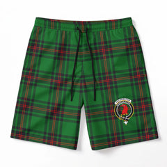 Halkerston Tartan Crest Men's Beach Shorts