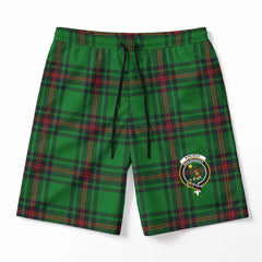 Kinloch Tartan Crest Men's Beach Shorts