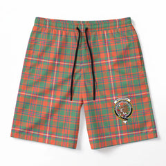 MacKinnon Ancient Tartan Crest Men's Beach Shorts