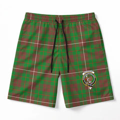 MacKinnon Hunting Modern Tartan Crest Men's Beach Shorts