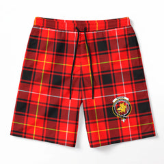 McIver Modern Tartan Crest Men's Beach Shorts