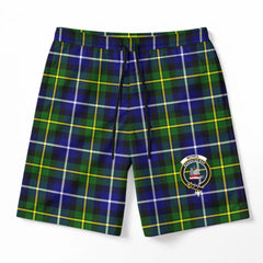 McNeil of Barra Modern Tartan Crest Men's Beach Shorts