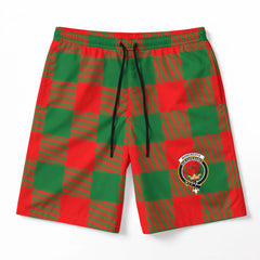 Moncreiffe (or Moncreiff) Tartan Crest Men's Beach Shorts
