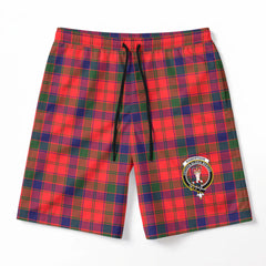 Robertson Modern Tartan Crest Men's Beach Shorts