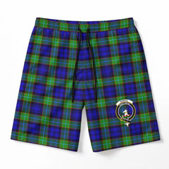 Sempill Modern Tartan Crest Men's Beach Shorts