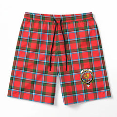 Sinclair Modern Tartan Crest Men's Beach Shorts