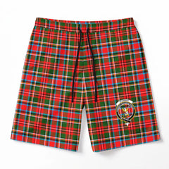 Stewart Royal Tartan Crest Men's Beach Shorts