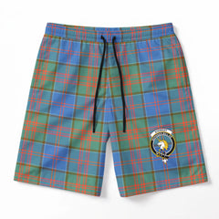Stewart of Appin Hunting Ancient Tartan Crest Men's Beach Shorts