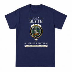 Blyth Tartan Crest Mischief and Mayhem T-shirt