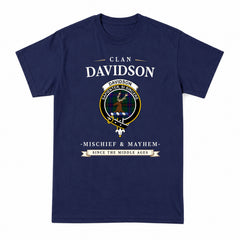 Davidson Modern Tartan Crest Mischief and Mayhem T-shirt