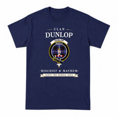 Dunlop Modern Tartan Crest Mischief and Mayhem T-shirt
